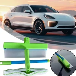 [CA] Professionell Vindrute Rengöringsverktyg Set med Silikonskrapa & Skrubber [JUN] Grön