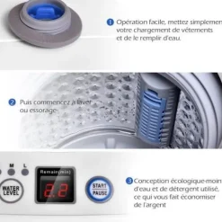 COSTWAY Mini tvättmaskin med centrifugering 3,5 kg Auto 240W med uttorkningsfunktion Kontrollpanel för lägenheter