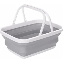 1-delad hopfällbar diskbalja, hopfällbar tvättkorg i plast, bärbar picknickkorg för utomhusbruk, för diskning, camping, vandring och H