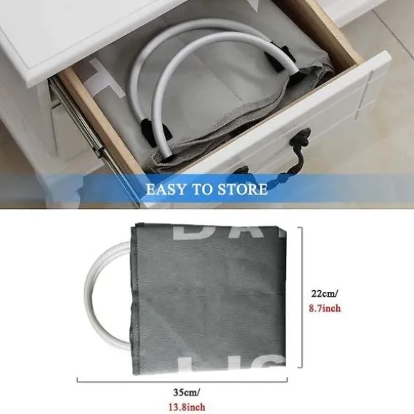 Dubbel tvättkorg med lock och löstagbara tvättsäckar Ljusgrå M Light Gray M