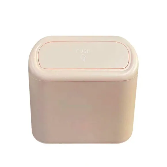 /EA/Rosa liten bil soptunna med en rulle sopsäck, täckt, w