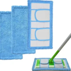 (ee) 3-pack, blå Swiffer-kompatibla, återanvändbara ersättningsdukar