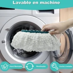 Ersättningsmopphuvud, kompatibelt med Leifheit Clean Twist Mopp, Ersättningsmopphuvud för moppset