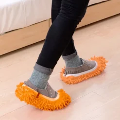 Ett par Orange Rengöring Mopp Skor golvmopp Skor Orange one size