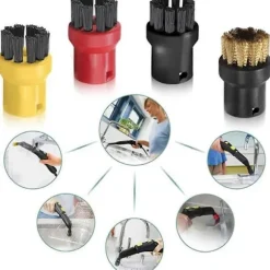 För Karcher Easyfix SC2 SC3 SC4 SC5 Ångtvätt Golvduk Rund Borste Fönstermunstycke Skrapa Ånga