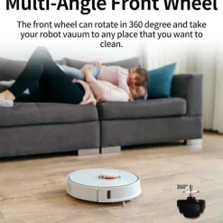 Framhjul Kompatibelt med Roborock S6/S5 Max/E4-serien Dammsugare, 360° Rotation för Smidig Navigation