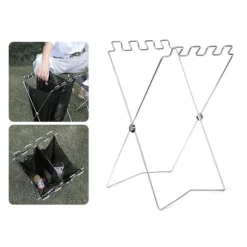 (Färg: Silver) Utomhus soptunnor Utomhus camping soptunna Cr
