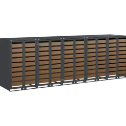 Förvaring för 3 soptunnor Antracit 340 x 77,5 x 115,5 cm Stål