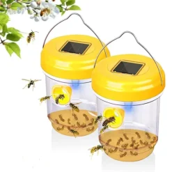 Getingfälla, 2-pack getingfällor för utomhusbruk, bålgetingsfälla, snickarbi-fällor för utomhusbruk, återanvändbar hängande bålgetingsfälla Orange