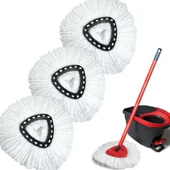 GFRED 3-pack Mikrofibermopp Ersättning Kompatibel med Vileda Turbo 3 i 1 EasyWring och Clean Mopprefill
