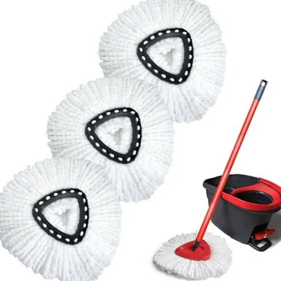 GFRED 3-pack Mikrofibermopp Ersättning Kompatibel med Vileda Turbo 3 i 1 EasyWring och Clean Mopprefill