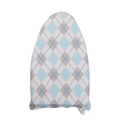 Handhållen strykbräda med fingerbåge Värmebeständig Anti-scald ångande strykjärn Mitt Blue White Plaid