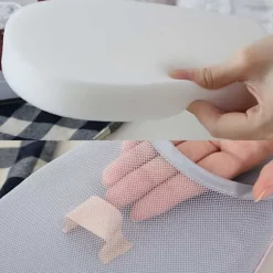 Handhållen strykbräda med fingerbåge Värmebeständig Anti-scald ångande strykjärn Mitt Blue White Plaid