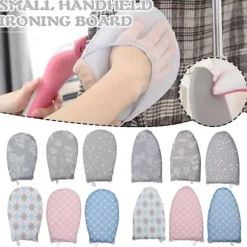 Handhållen strykbräda med fingerbåge Värmebeständig Anti-scald ångande strykjärn Mitt Blue White Plaid