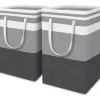 Hett erbjudande till lågt pris! 2-delad stor tvättkorg, vattentät, fristående, hopfällbar hög tvättkorg med förlängt handtag - (Gradient Grey, 75 liter) - Glad | Fyndiq