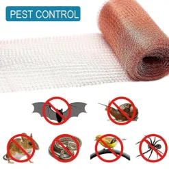 Högkvalitativt gnagarnät, 100% koppar mot sniglar, möss, råttor, fåglar, nematoder, Ferramol, stickat kopparnät (6 meter)