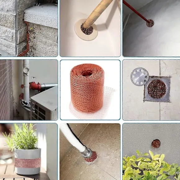 Högkvalitativt gnagarnät, 100% koppar mot sniglar, möss, råttor, fåglar, nematoder, Ferramol, stickat kopparnät (6 meter)