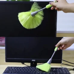 /HH/ 3-pack fluffiga mikrofiber känsliga köksdammar laptop tangentbord borste rengöringsverktyg mini dammvippa (blå, grön, röd)