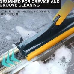 2-i-1 Golvborste med Långt Handtag och 3 Stänger 101cm Fogborste med Skrapa och Hård Borstskrapa med 120 Squeegee Roterande Kakelborste