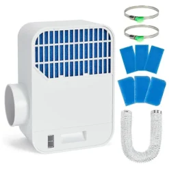 3-i-1 Torkskåpsventilationskit för inomhusbruk - Torkskåpsventilation för elektrisk torktumlare, filter i rostfritt stål och vattenlådesystem medföljer | Fyndiq