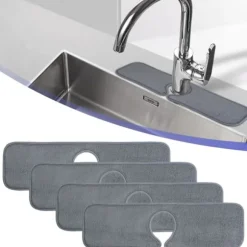 Kran stänkfångare, mikrofibertyg köksblandare absorberande matta, diskbänk stänkskydd, kran matta för diskbänk, vattenabsorberande matta för kök,
