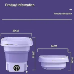 8l Vikbar Tvätmaskin Bärbar Strumpa Och Underkläder Infällbar Hushålls Tvätmaskin 3 Modeller Med Snurr TorkningBY Purple Purple UK