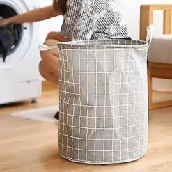 43L Vikbar Tvättkorg, 35 x 35 x 44 cm Tvättkorg, med Handtag för Extra Komfort, Perfekt för Kläder och Leksaker