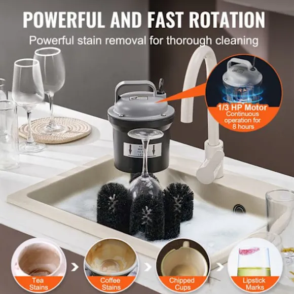 Lave-verres Elektrisk Kommersiell-Duoku-Rengjøringsmaskin med 5 Børster-1200 Kopper/Time-for Vin Glass