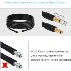 10M högtrycksslang för Karcher K2 K3 K4 K5 K6 K7, snabbkopplingsplugg 10m