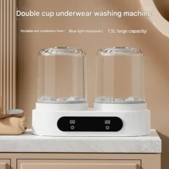 Mini Portabel Tvättmaskin med Dubbla Kar för Underkläder Strumpor Hinktvätt