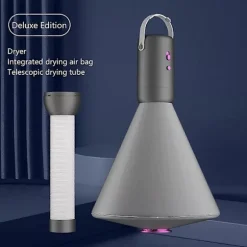 Mini torkskåp, portabelt multifunktionellt torkskåp, intelligent termostat med två hastigheter för familjelägenhetssal (grå)