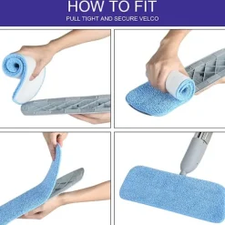 Mop Pads, 6 stycken Mikrofiber Rengöringsdynor Blå
