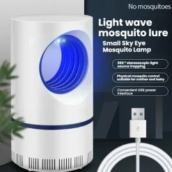 Mygglampa, 360° insektsdödare, elektrisk myggfångare med USB-laddning och fluglampa för sovrum, kök, kontor, hem