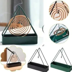 Myggspiralhållare med trianglar Form Brandsäker Myggavstötande spolar Bricka Inflyttningspresent Black