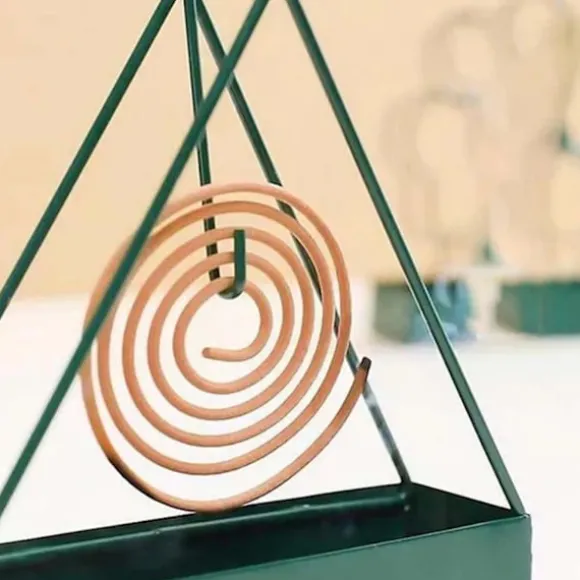 Myggspiralhållare med trianglar Form Brandsäker Myggavstötande spolar Bricka Inflyttningspresent Black