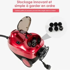 Ångmopp 2000W COSTWAY för Sängbuggar - Mångsidig Ånga 1,5L Reservoir, 19 Tillbehör 4,0 Bar för Golv, Mattor Blå