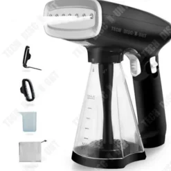 Ångstrykjärn - TD® - Mini Bärbar - 1500W - Svart - 1,8 m Sladd Svart