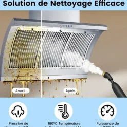 Ångtvätt för vägglöss 1600W COSTWAY-180℃-3 Bar-Reservoir 1L-Förvärmning på 15s-Justerbar Intensitet-12 Tillbehör-Vit