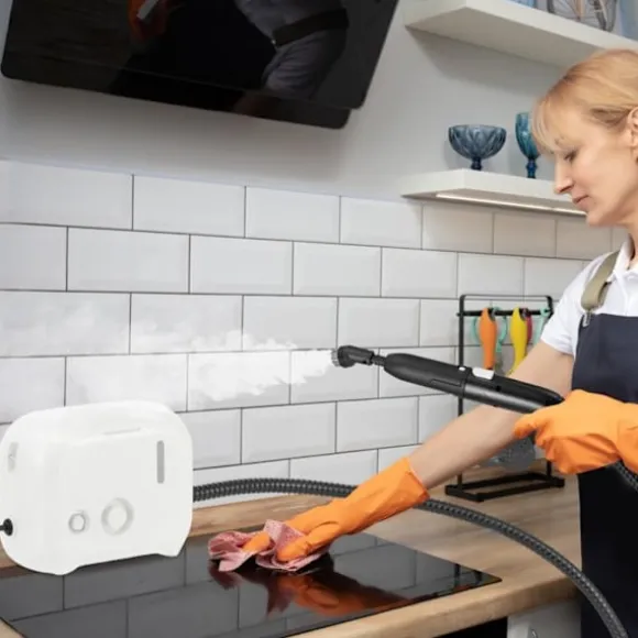 Ångtvätt för vägglöss 1600W COSTWAY-180℃-3 Bar-Reservoir 1L-Förvärmning på 15s-Justerbar Intensitet-12 Tillbehör-Vit