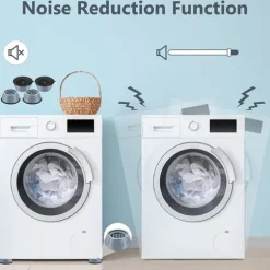 [NT] Vibrationsdämpande fötter för tvättmaskin/torktumlare Grå 8-pack