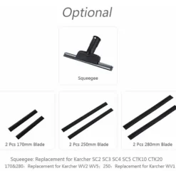 2-pack 280 mm fönsterskrapa ersättningsblad för Kärcher WV2 WV5