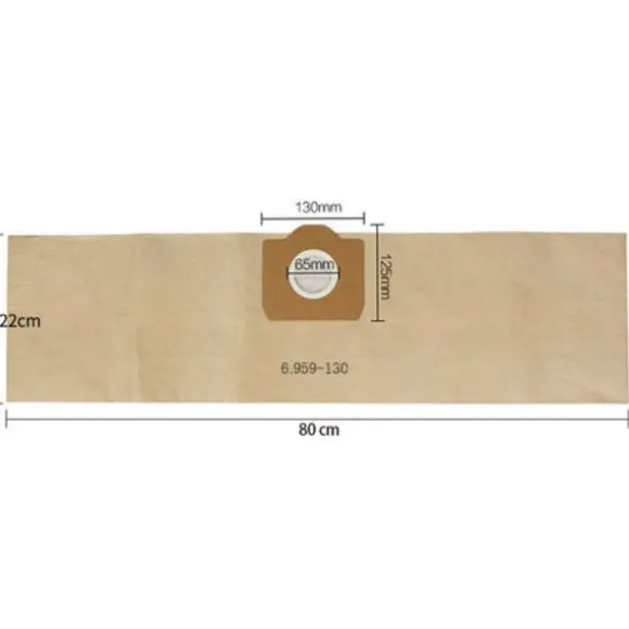 10-pack 6.959-130.0 pappersdammsugarpåse A 2201/2204/2504 kompatibel med Kärcher WD3 WD3P våt- och torrdammsugare ersättning/NC/