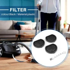 4-pack Borstar och Tvättsbara Motorfilter för Qx9-1-50ib Askqx9 Filter Dammsugare Delar Tillbehör