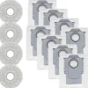 12-pack dammpåsar för Roborock QV 35A / QR 798 / QR 598 robotdammsugare - Inkluderar 4 trasor & 8 dammpåsar