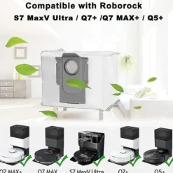 12-pack dammsugarpåsar för Roborock Q7 Max /q7 Max+ / Q7 Max Plus