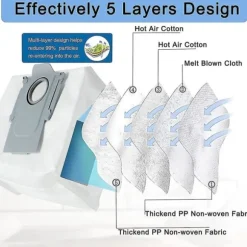 12-pack dammsugarpåsar för Roborock Q7 Max /q7 Max+ / Q7 Max Plus