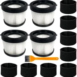 4-pack DCV5011H HEPA-filter för DCV501HB sladdlös handhållen dammsugare, med 8 skumhylsfilter & 1 borste As Shown