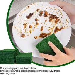 40-pack diskmaskinsdynor, 4,5 x 6 tum gröna återanvändbara hushållsdiskunderlag