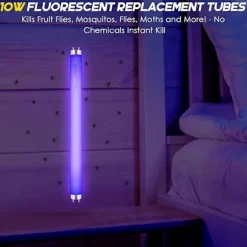 10-pack Ersättningslampor för Insektsdödare 10W Kompatibla med 20W Inomhus Insektsdödare, BL T8 F10W 13-tums Lampa Myggdödare Rör UV