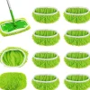 10-pack golvmoppar kompatibla med Swiffer Sweeper för våt och torr användning, återanvändbara mikrofiberdukar för alla golvtyper, grön 25x11,5 cm